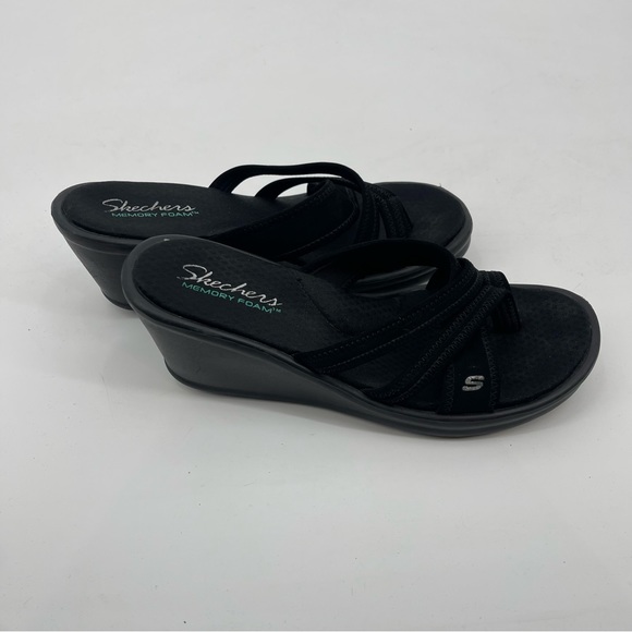 SKECHERS WOMENS PLATFORM MULES. SIZE 9, BLACK, VERY GOOD PREOWNED CONDIT… - Picture 4 of 6